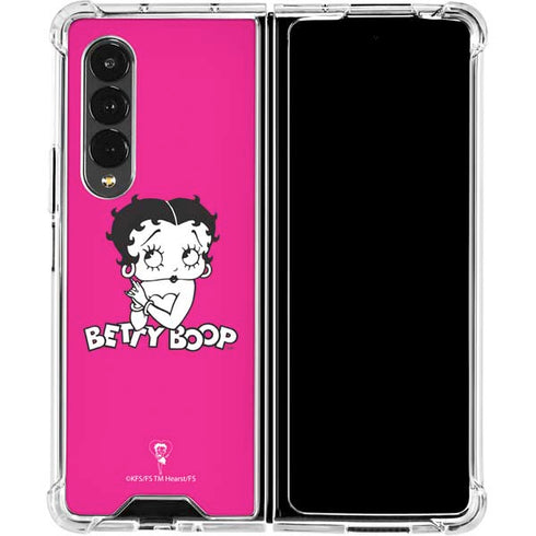 Betty Boop Pink Background Galaxy Z Fold4 5G Clear Case